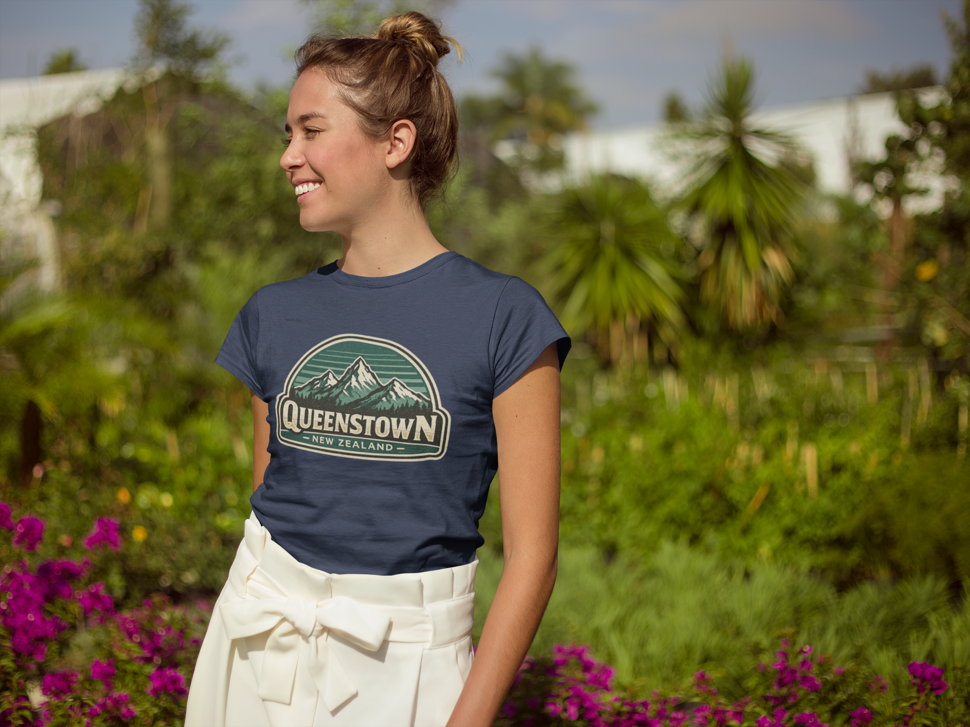 Queenstown New Zealand Mountain Vintage Heavyweight Unisex Crewneck T-shirt
