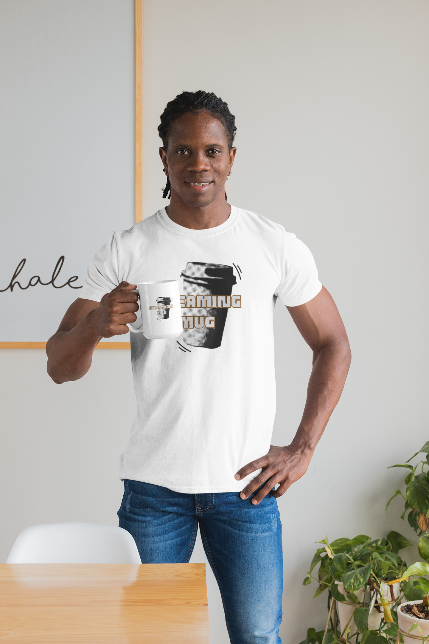 Steaming Coffee T-Shirt New Zealand | Heavyweight Unisex Crewneck T-shirt | Gildan® 5000 | Cool & Trendy Tees for Coffee Lovers