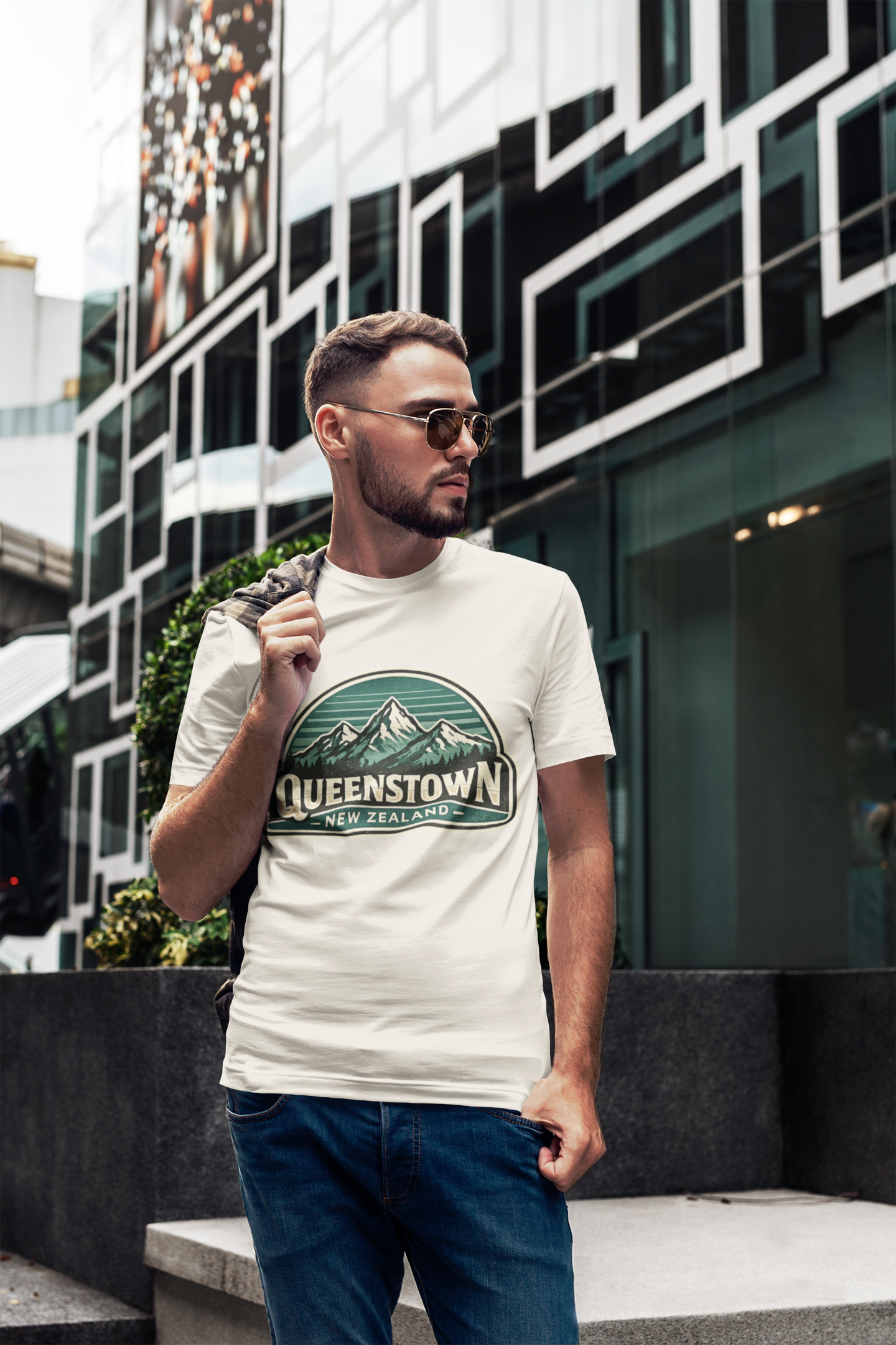 Queenstown New Zealand Mountain Vintage Heavyweight Unisex Crewneck T-shirt