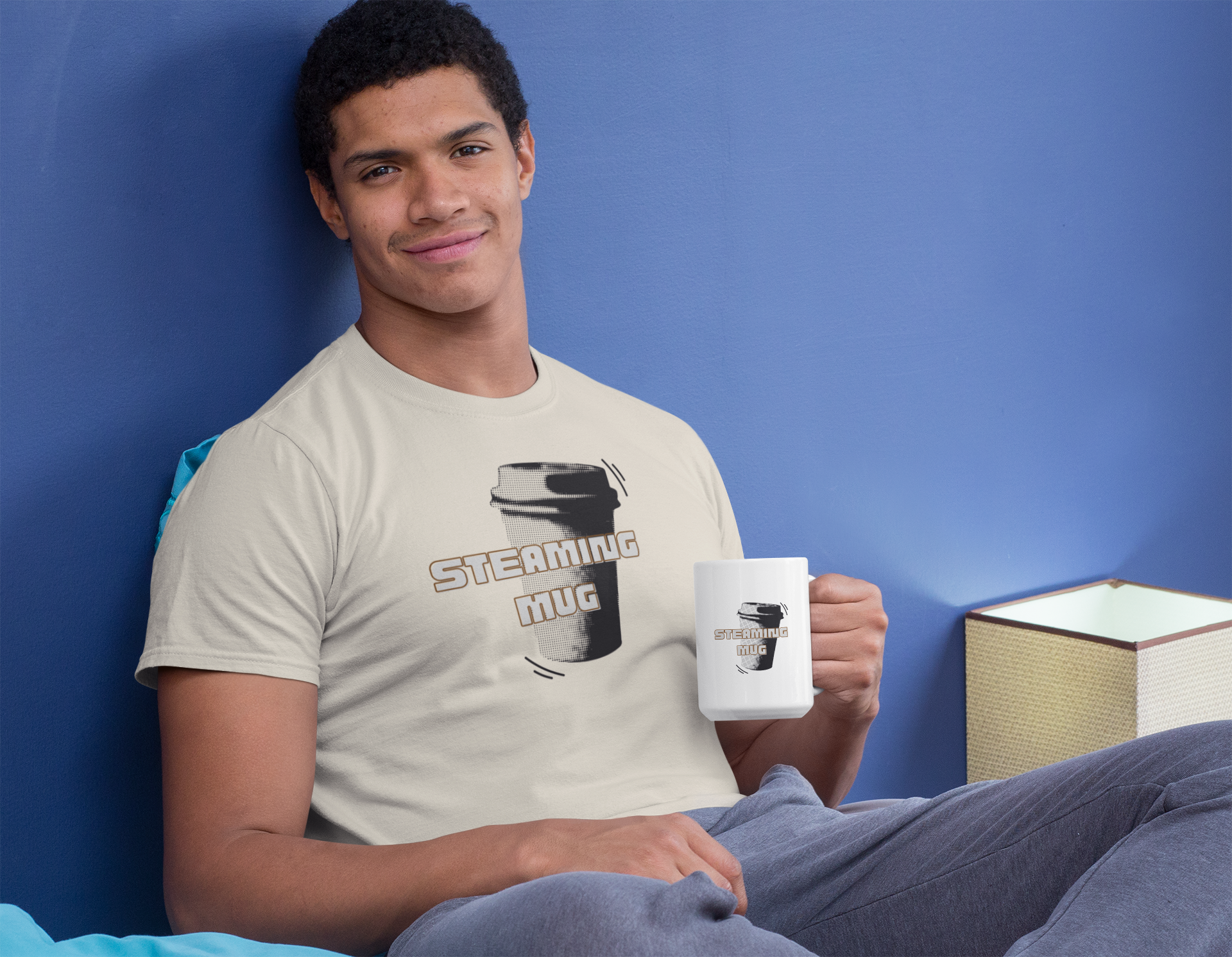 Steaming Coffee T-Shirt New Zealand | Heavyweight Unisex Crewneck T-shirt | Gildan® 5000 | Cool & Trendy Tees for Coffee Lovers