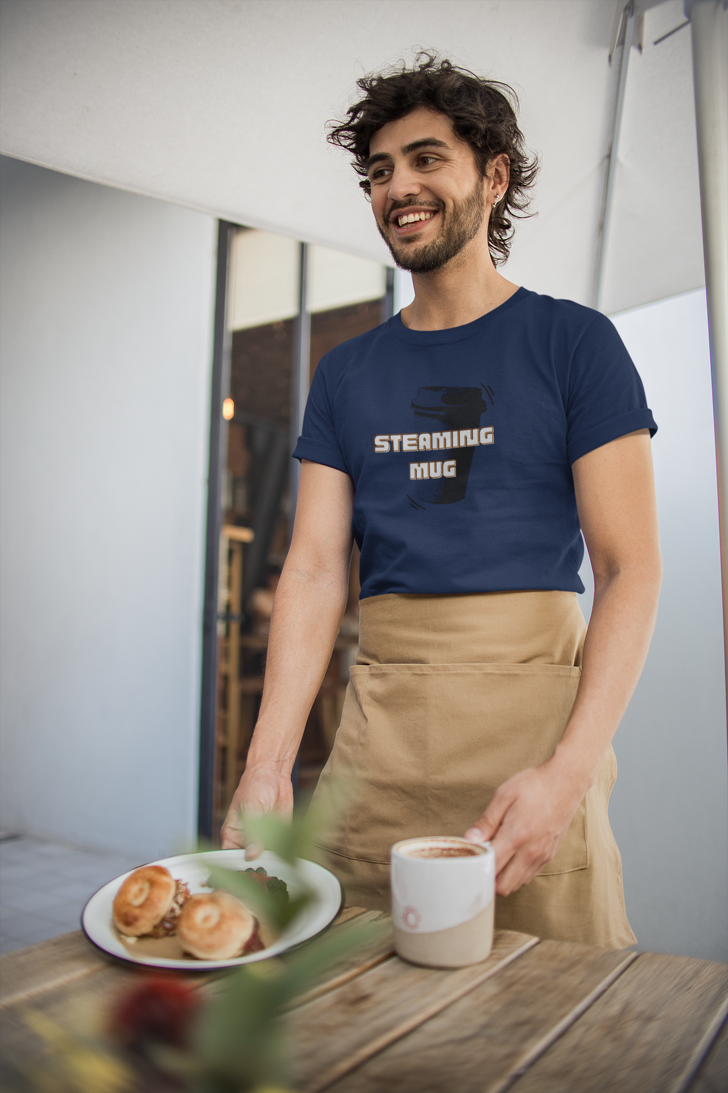 Steaming Coffee T-Shirt New Zealand | Heavyweight Unisex Crewneck T-shirt | Gildan® 5000 | Cool & Trendy Tees for Coffee Lovers