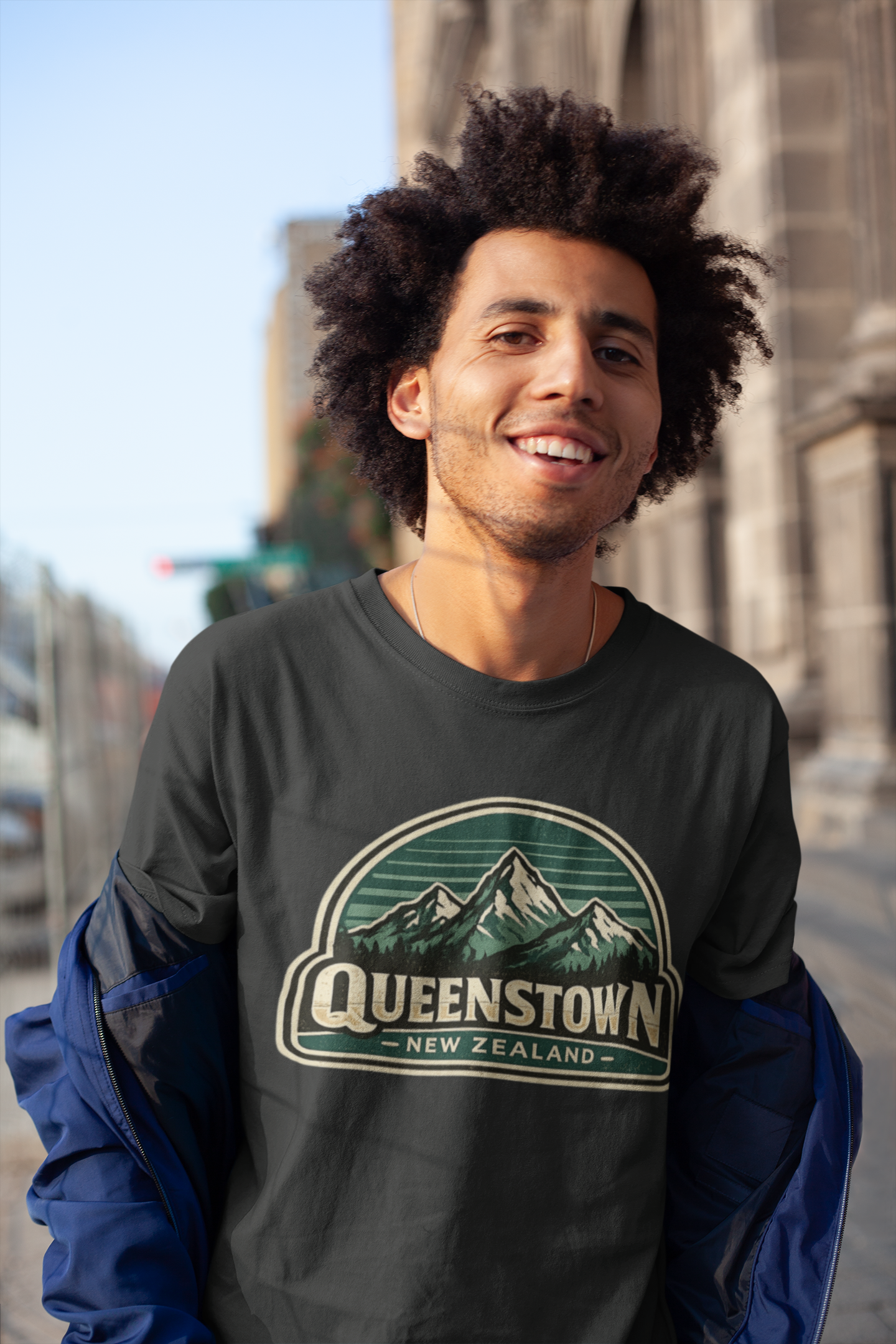Queenstown New Zealand Mountain Vintage Heavyweight Unisex Crewneck T-shirt